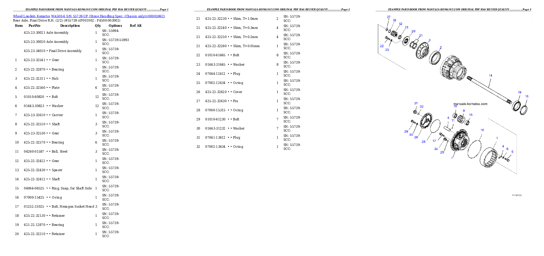 Protected: WA500-6 S/N 55739-UP (Stone Handling Spec. (Chassis only)) Partsbook