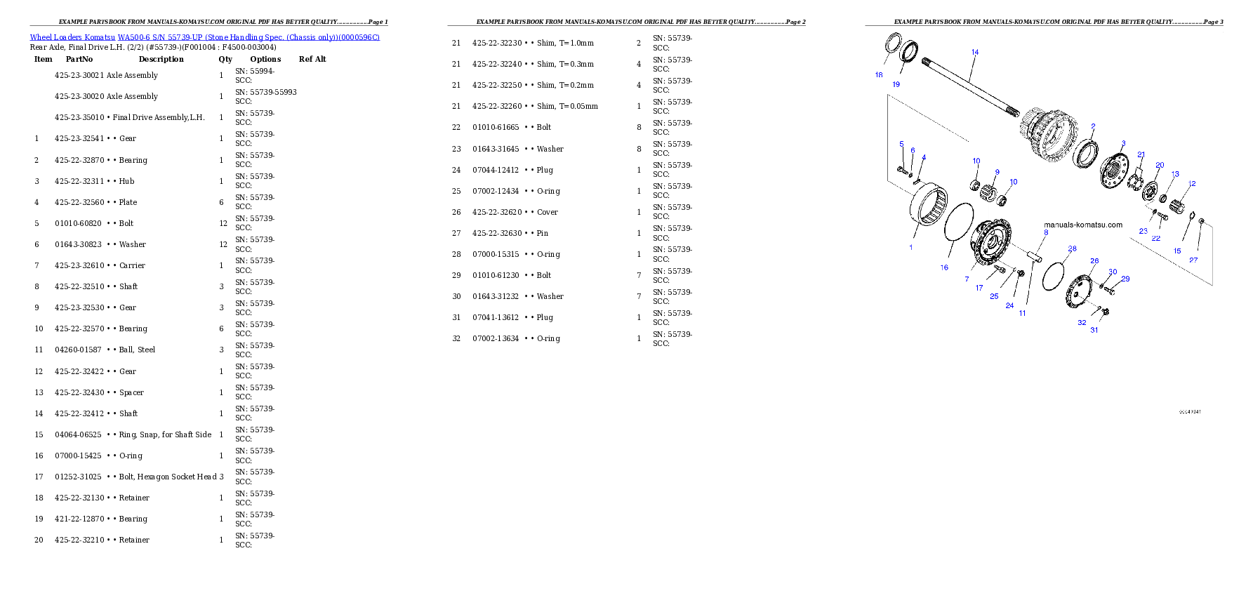 Protected: WA500-6 S/N 55739-UP (Stone Handling Spec. (Chassis only)) Partsbook