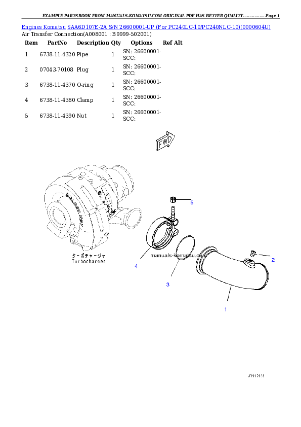 Protected: SAA6D107E-2A S/N 26600001-UP (For PC240LC-10/PC240NLC-10) Partsbook