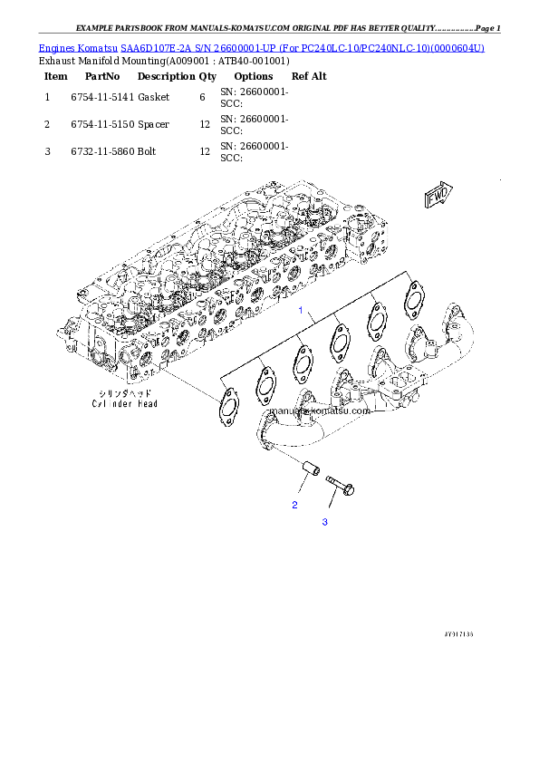 Protected: SAA6D107E-2A S/N 26600001-UP (For PC240LC-10/PC240NLC-10) Partsbook