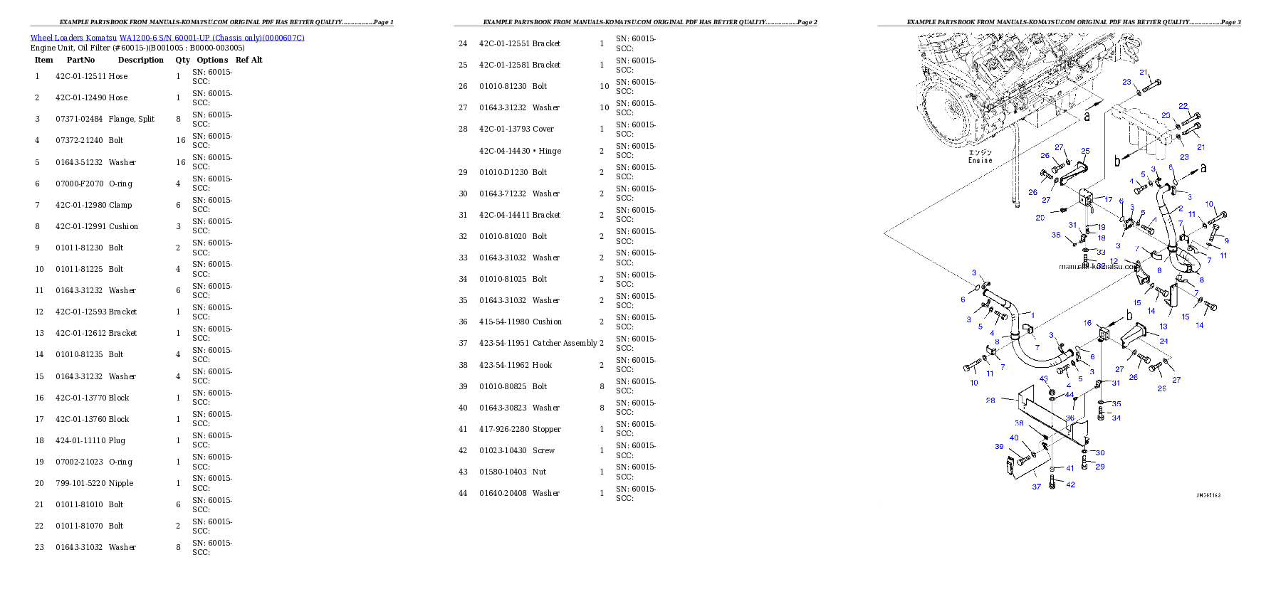 Protected: WA1200-6 S/N 60001-UP (Chassis only) Partsbook