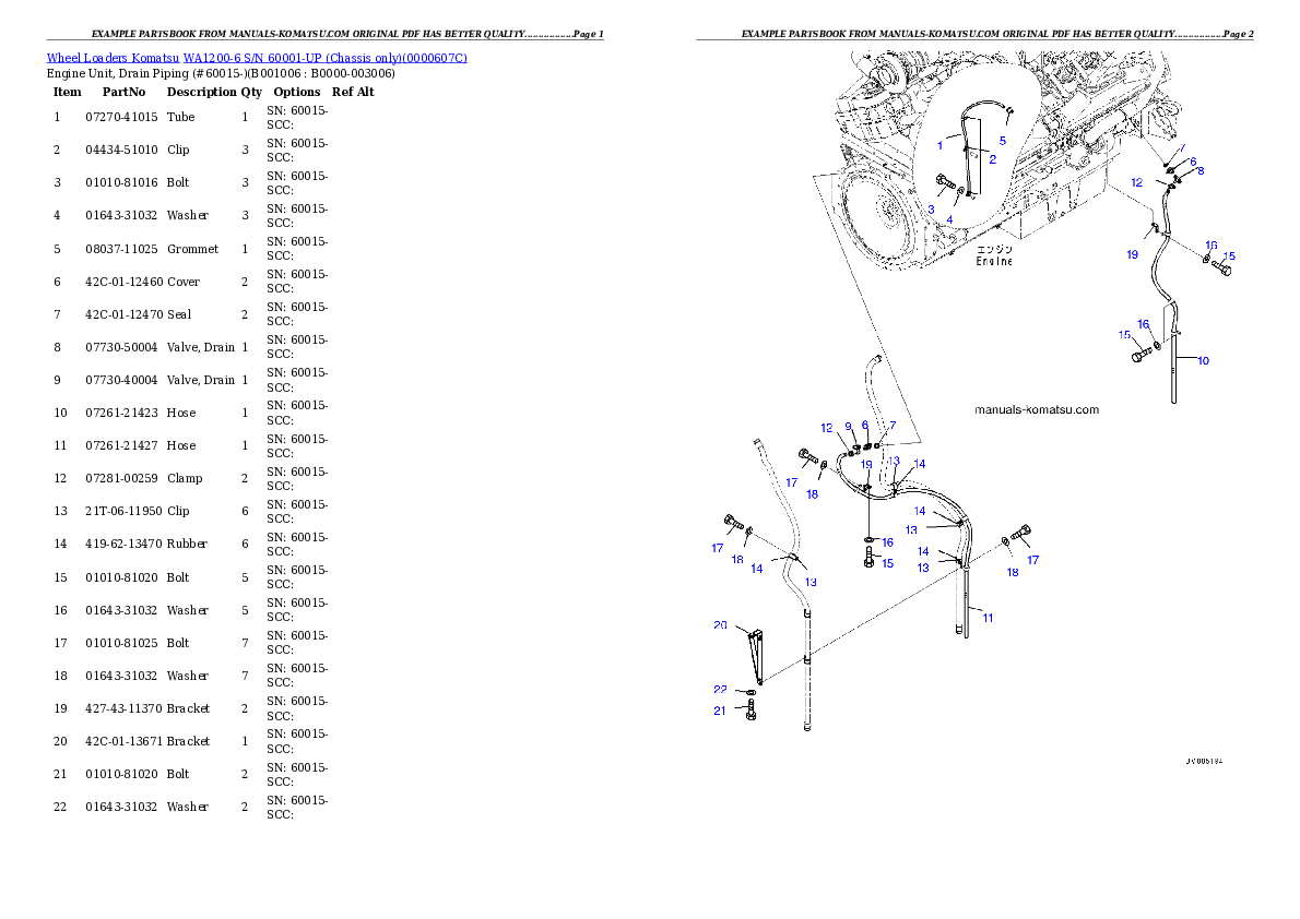 Protected: WA1200-6 S/N 60001-UP (Chassis only) Partsbook