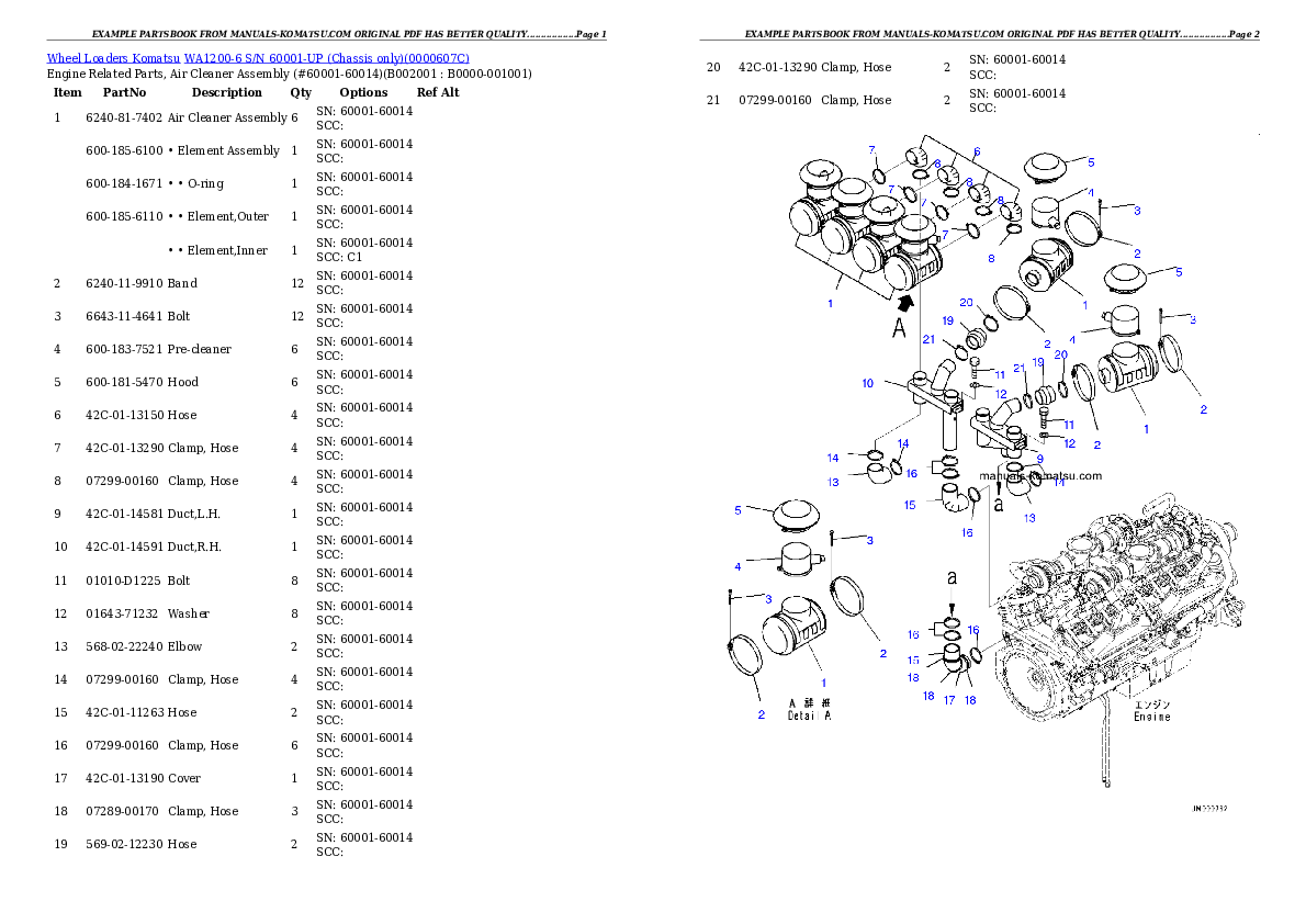 Protected: WA1200-6 S/N 60001-UP (Chassis only) Partsbook