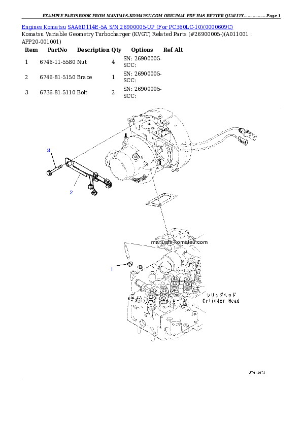 Protected: SAA6D114E-5A S/N 26900005-UP (For PC360LC-10) Partsbook