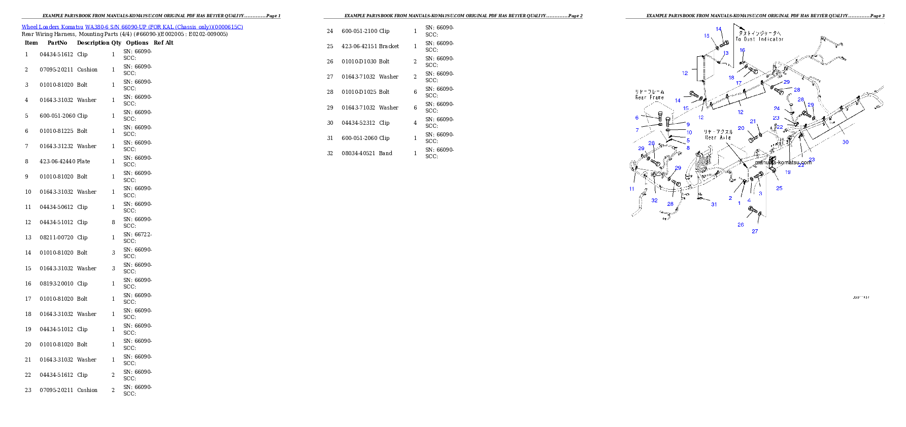 Protected: WA380-6 S/N 66090-UP (FOR KAL (Chassis only)) Partsbook