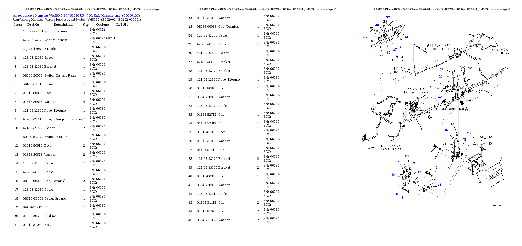 Protected: WA380-6 S/N 66090-UP (FOR KAL (Chassis only)) Partsbook