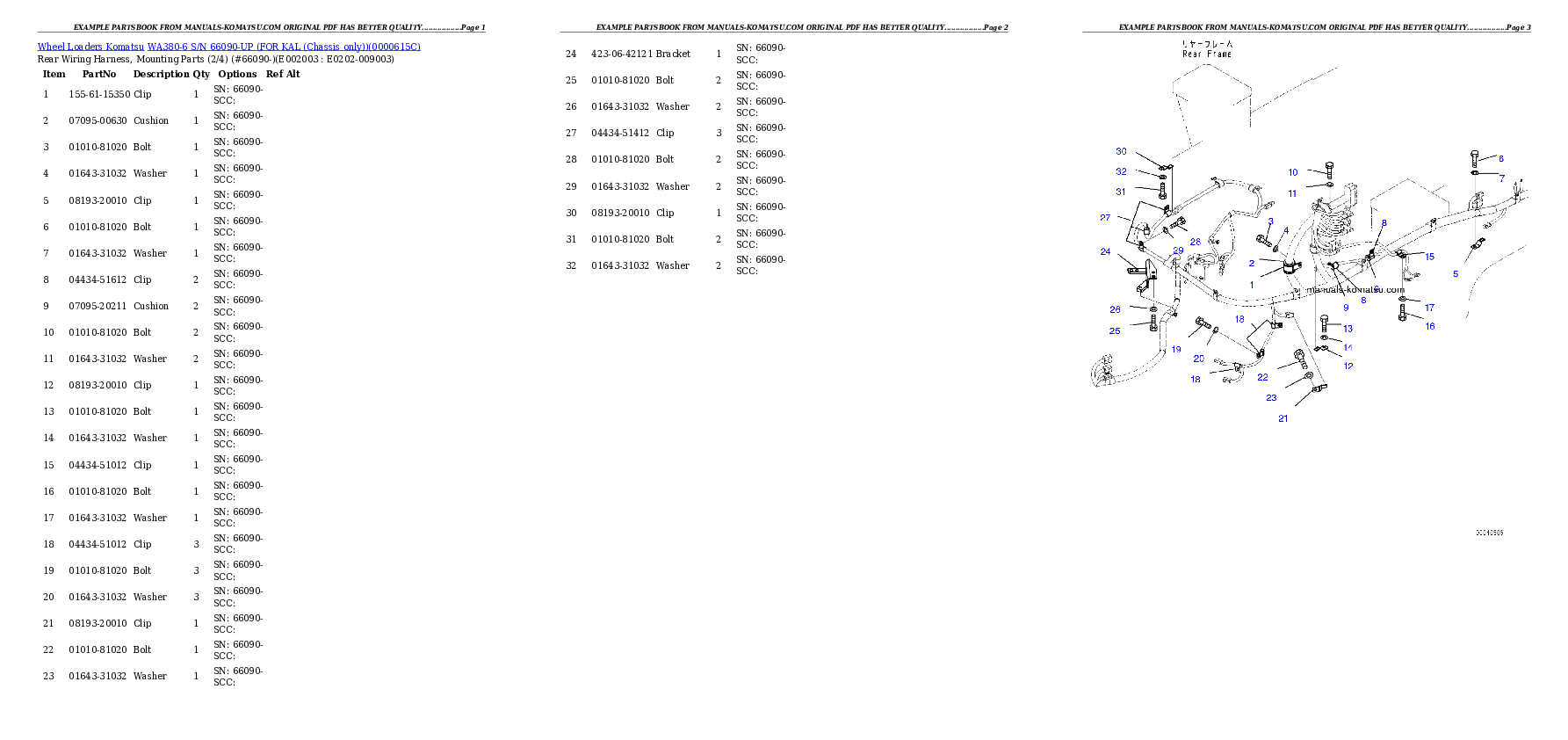 Protected: WA380-6 S/N 66090-UP (FOR KAL (Chassis only)) Partsbook