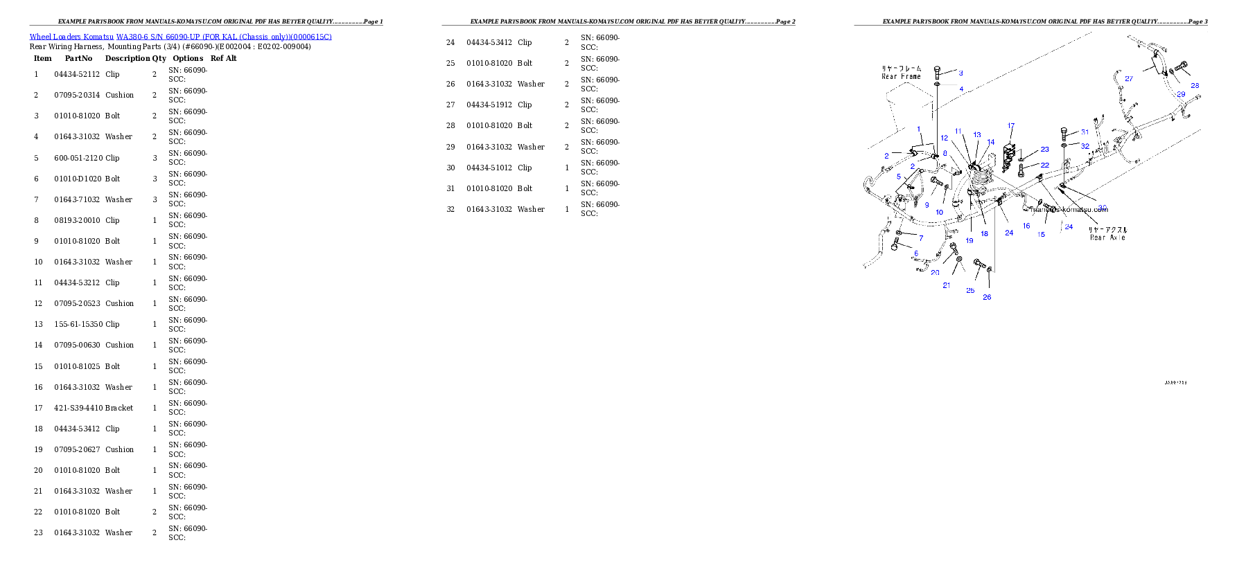 Protected: WA380-6 S/N 66090-UP (FOR KAL (Chassis only)) Partsbook