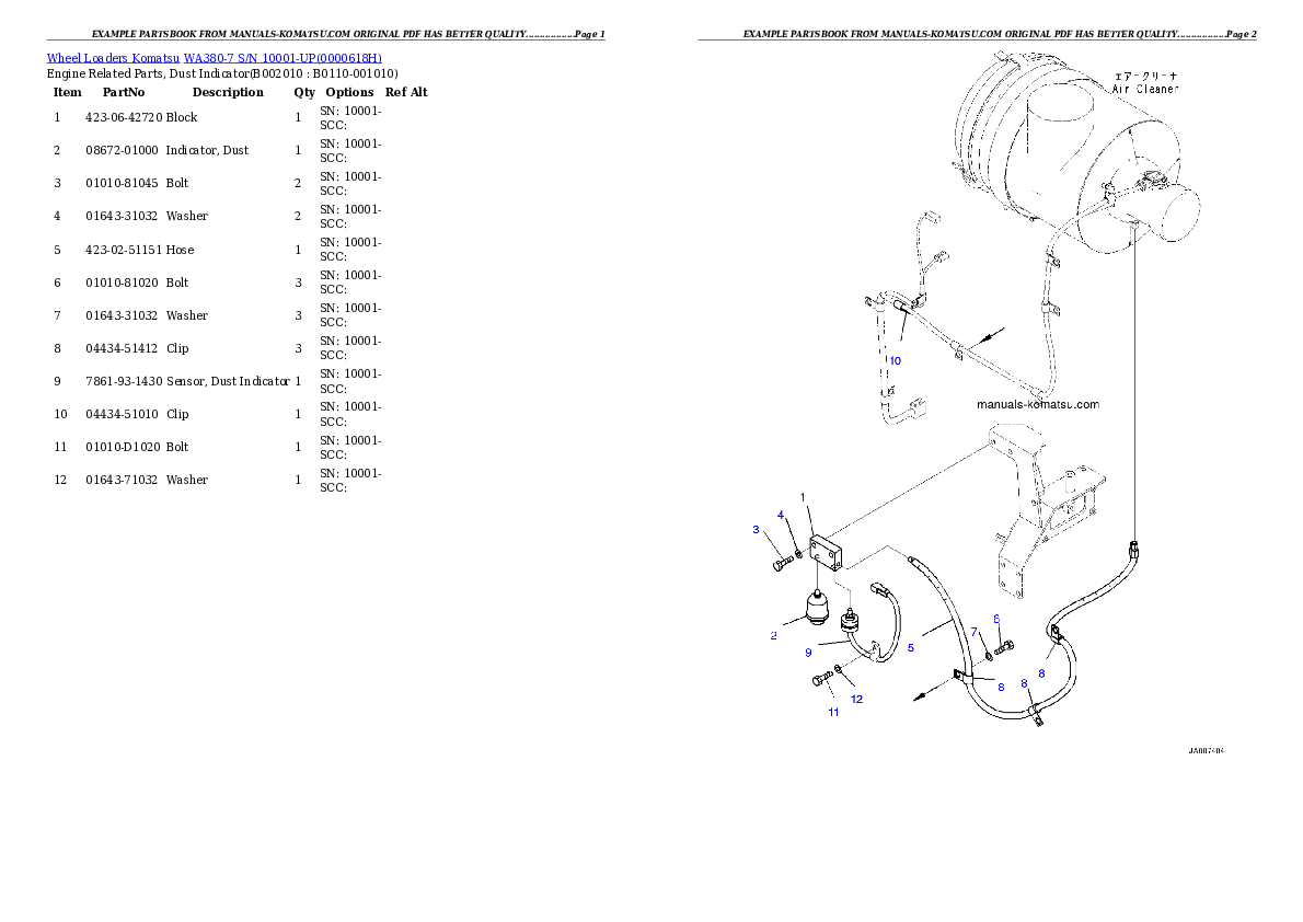 Protected: WA380-7 S/N 10001-UP Partsbook