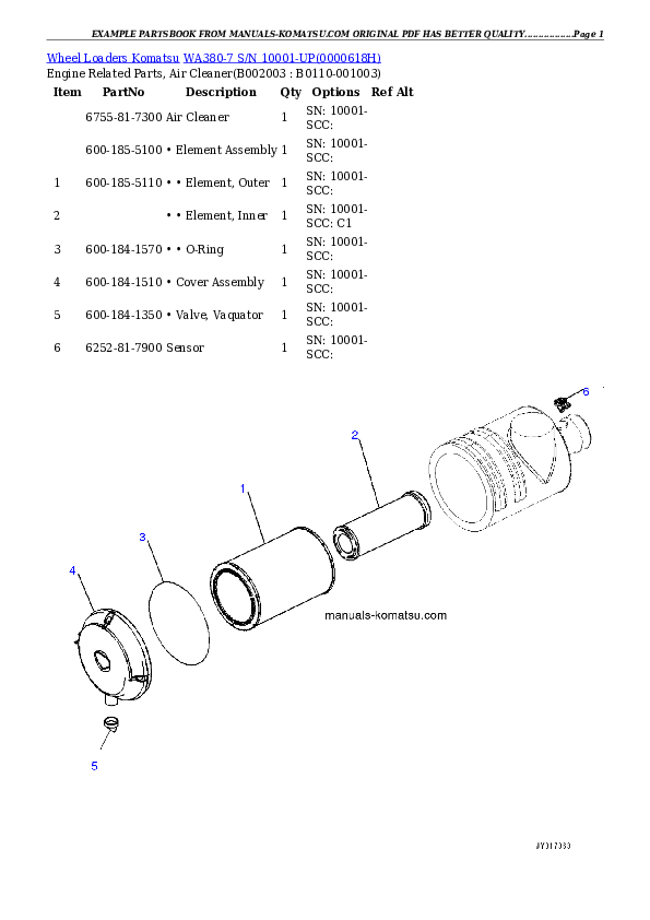 Protected: WA380-7 S/N 10001-UP Partsbook