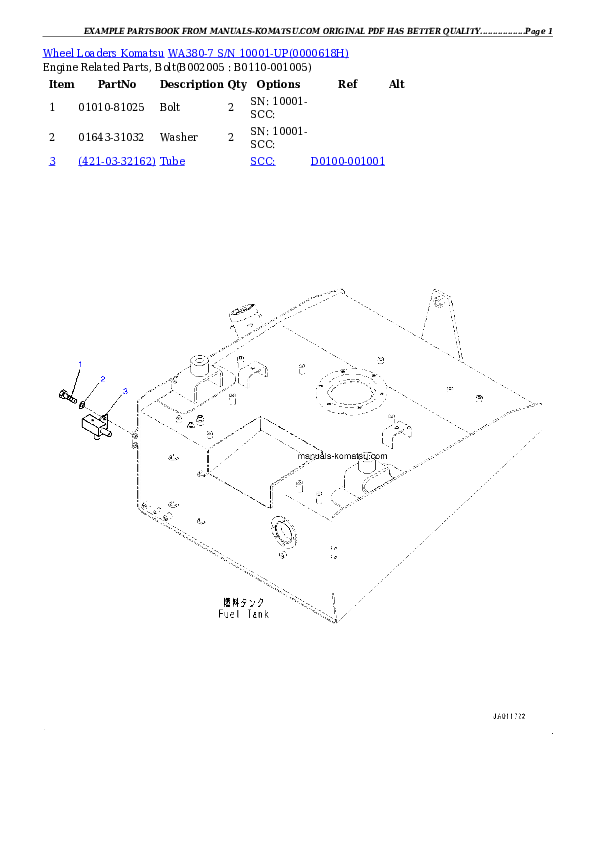 Protected: WA380-7 S/N 10001-UP Partsbook