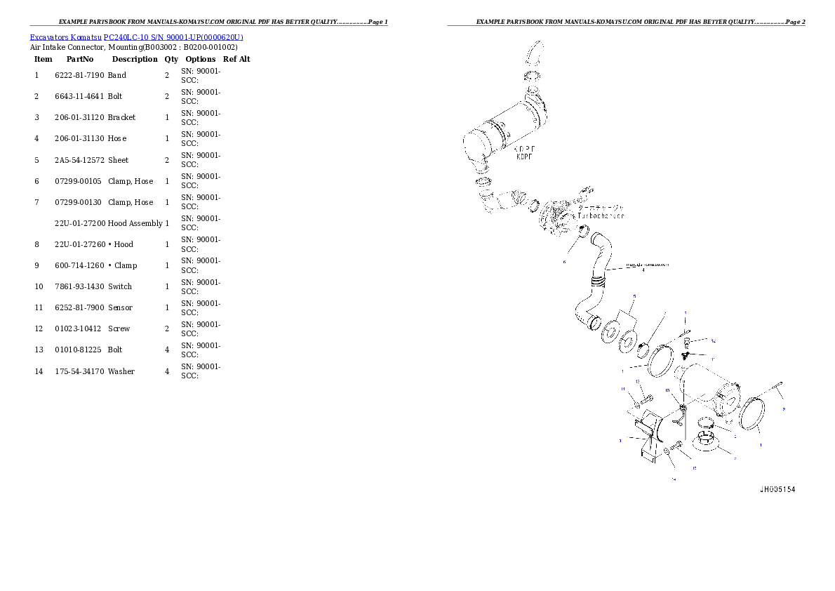 Protected: PC240LC-10 S/N 90001-UP Partsbook