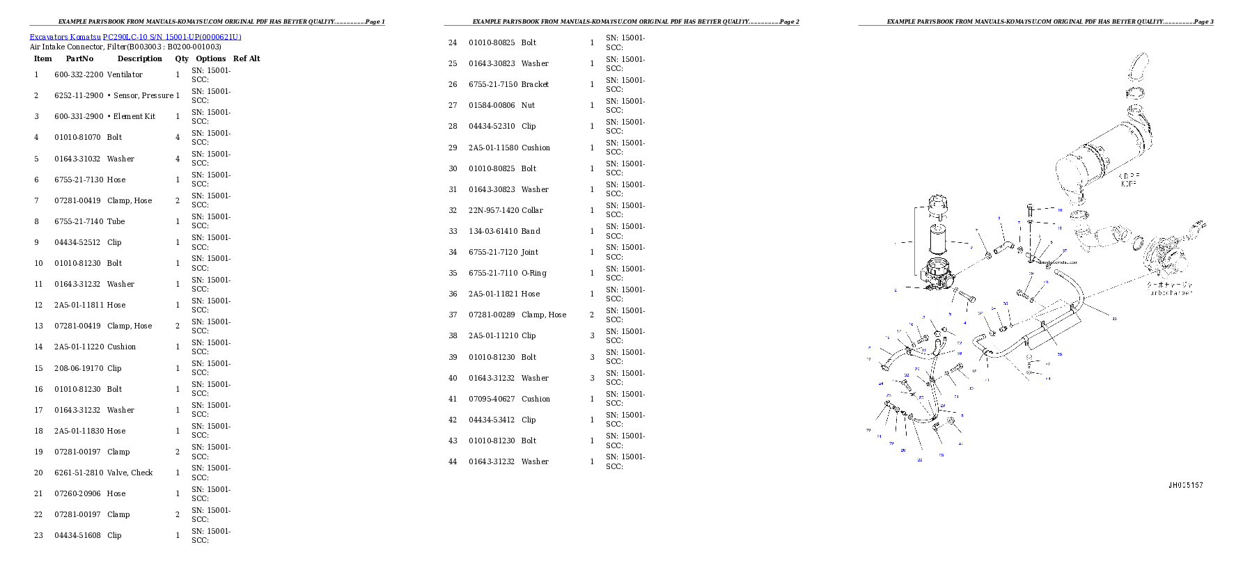 Protected: PC290LC-10 S/N 15001-UP Partsbook