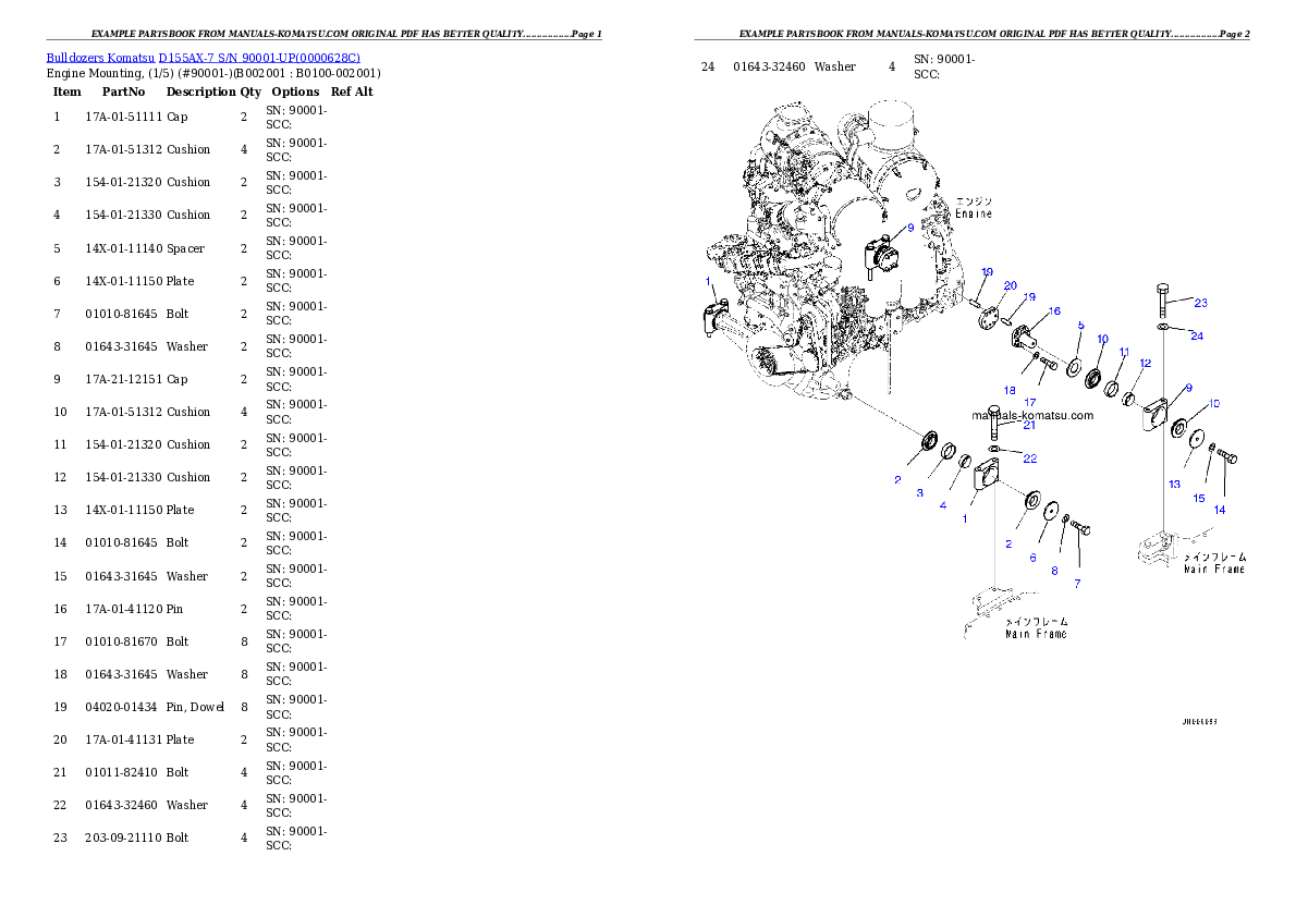 Protected: D155AX-7 S/N 90001-UP Partsbook