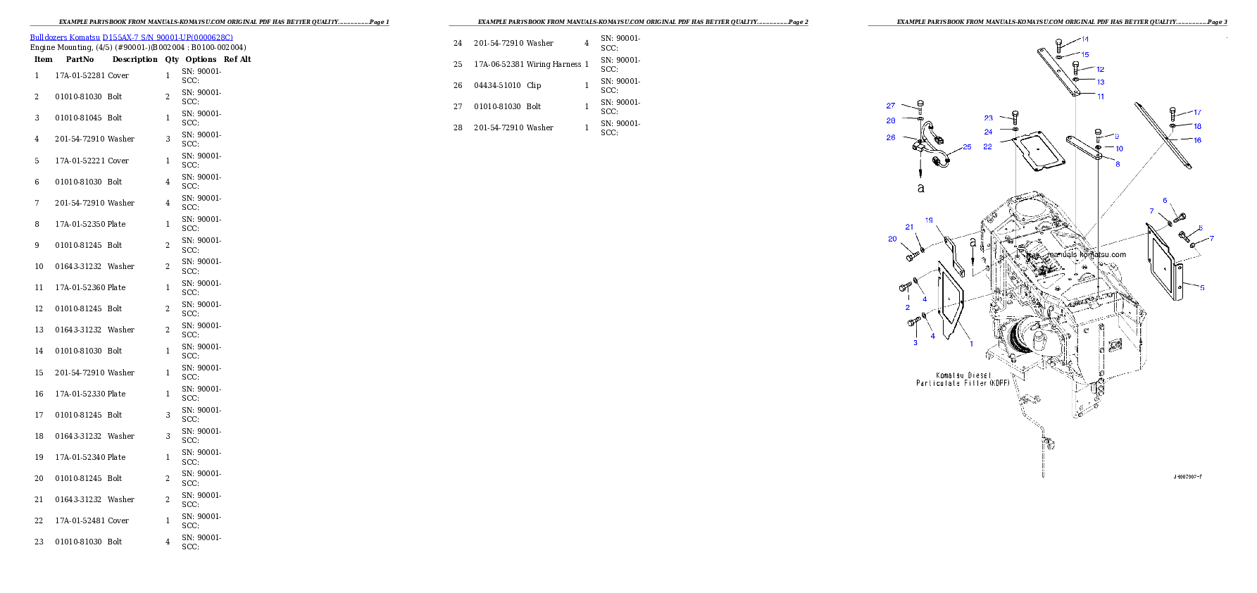 Protected: D155AX-7 S/N 90001-UP Partsbook