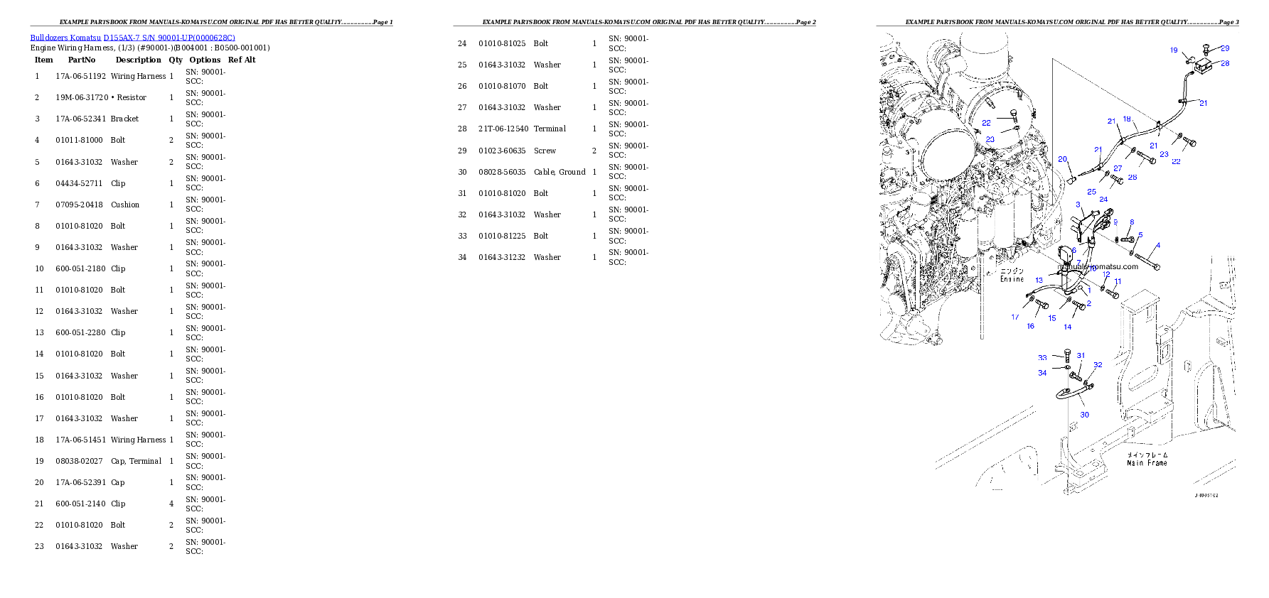 Protected: D155AX-7 S/N 90001-UP Partsbook