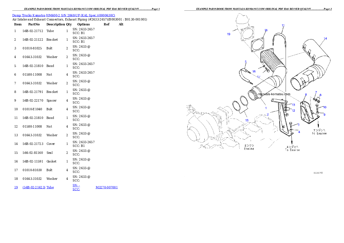 Protected: HM400-2 S/N 2848-UP (KAL Spec.) Partsbook