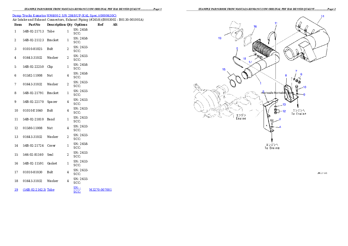 Protected: HM400-2 S/N 2848-UP (KAL Spec.) Partsbook