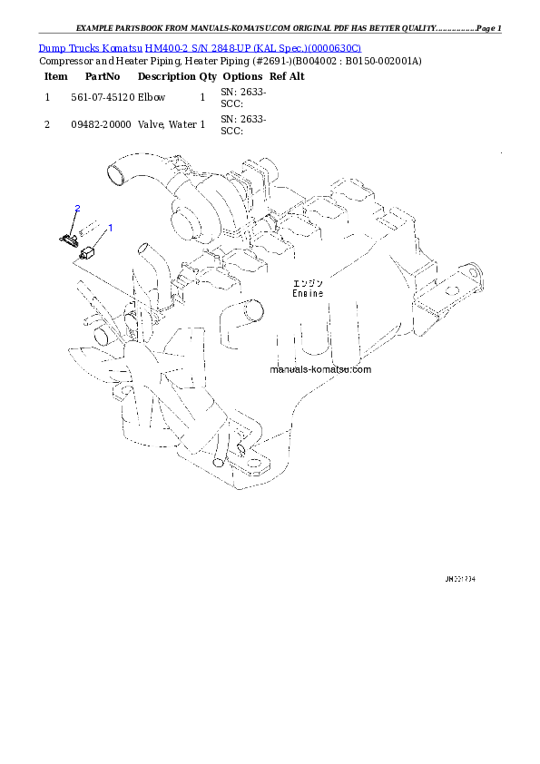 Protected: HM400-2 S/N 2848-UP (KAL Spec.) Partsbook