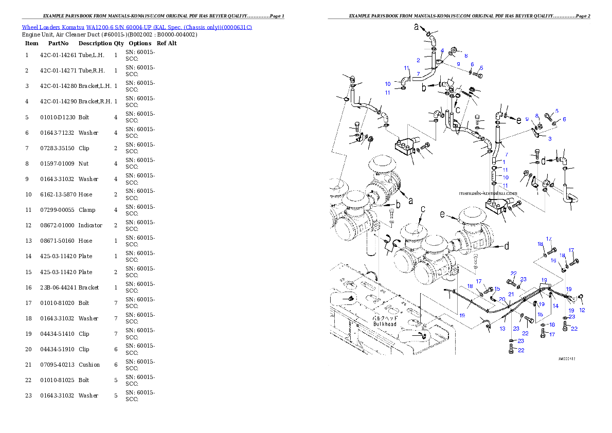 Protected: WA1200-6 S/N 60004-UP (KAL Spec. (Chassis only)) Partsbook