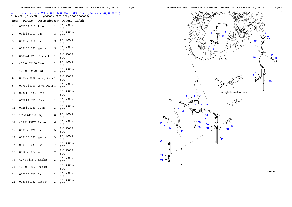 Protected: WA1200-6 S/N 60004-UP (KAL Spec. (Chassis only)) Partsbook