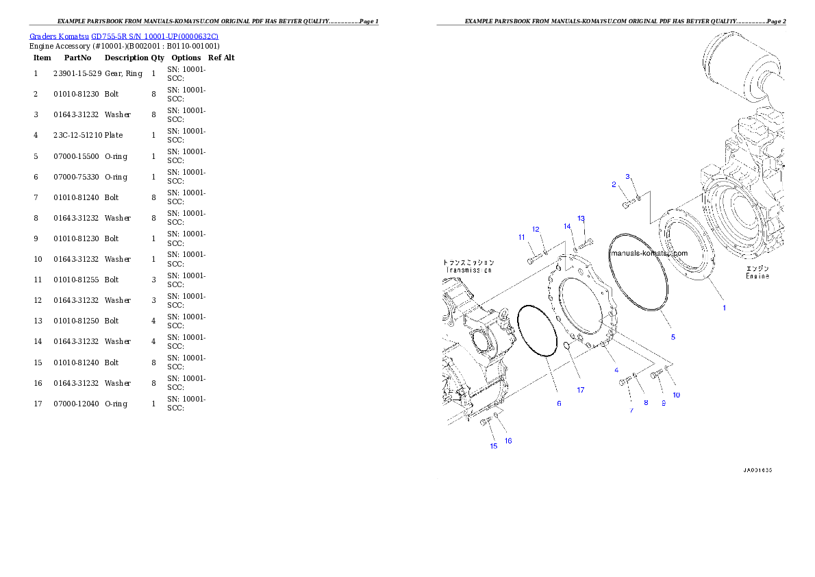 Protected: GD755-5R S/N 10001-UP Partsbook