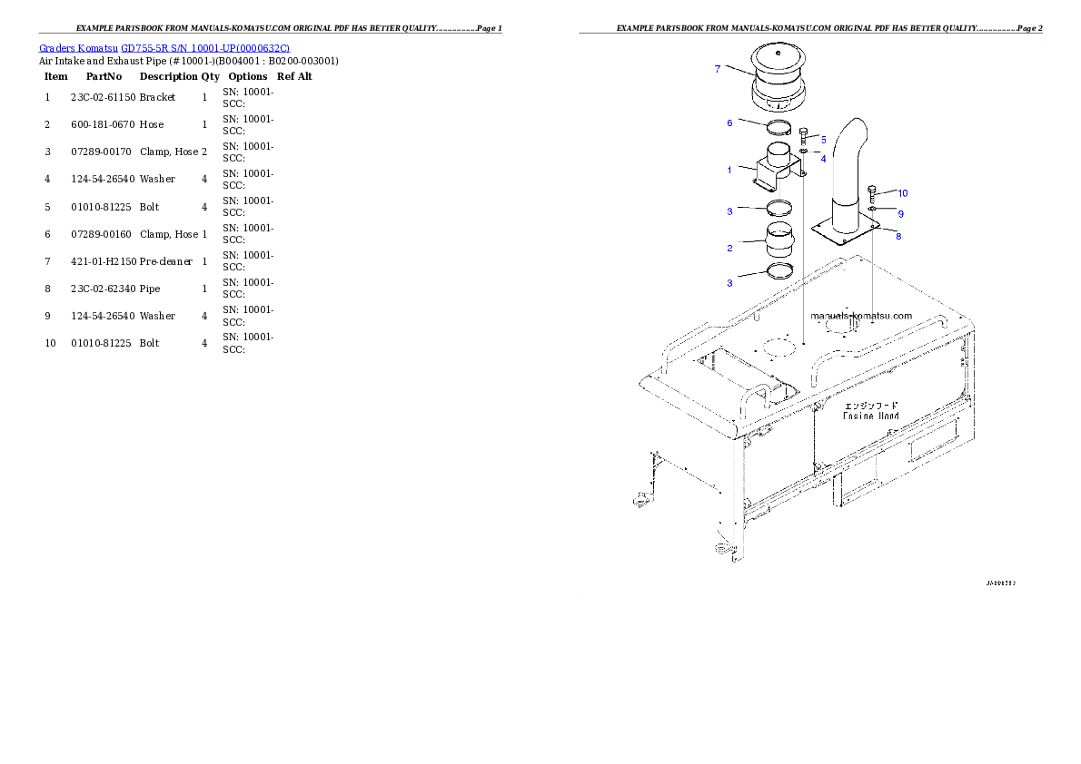 Protected: GD755-5R S/N 10001-UP Partsbook