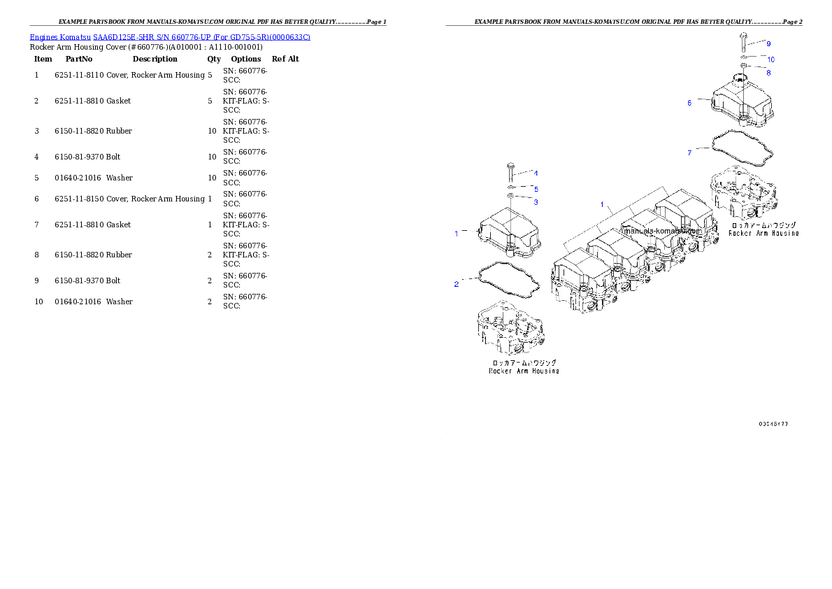 Protected: SAA6D125E-5HR S/N 660776-UP (For GD755-5R) Partsbook