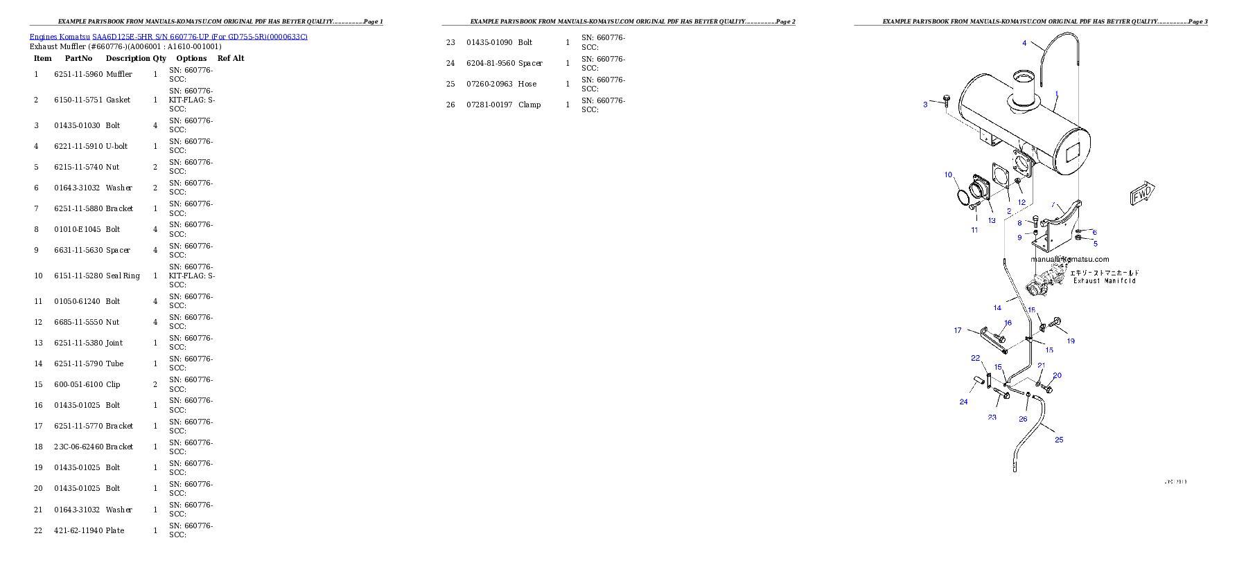 Protected: SAA6D125E-5HR S/N 660776-UP (For GD755-5R) Partsbook