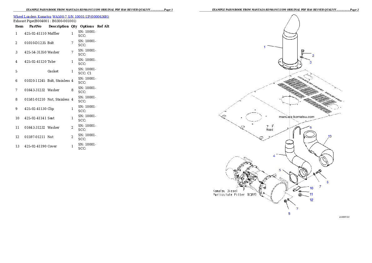 Protected: WA500-7 S/N 10001-UP Partsbook