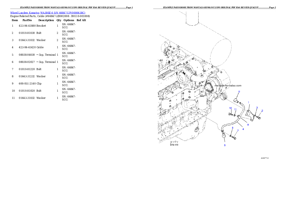 Protected: WA380Z-6 S/N 66847-UP Partsbook