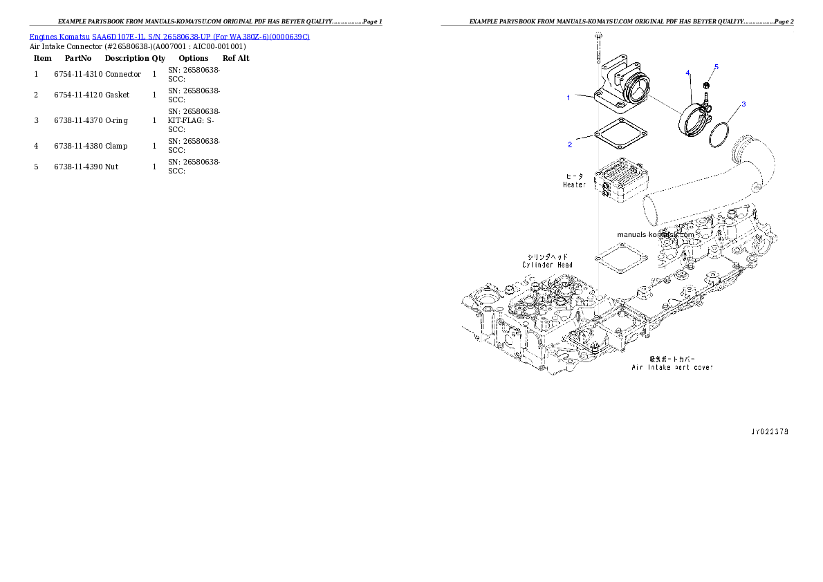 Protected: SAA6D107E-1L S/N 26580638-UP (For WA380Z-6) Partsbook