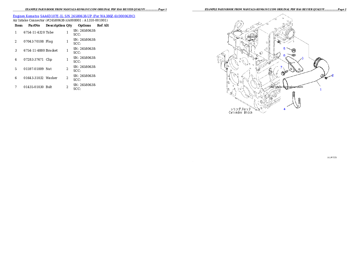 Protected: SAA6D107E-1L S/N 26580638-UP (For WA380Z-6) Partsbook