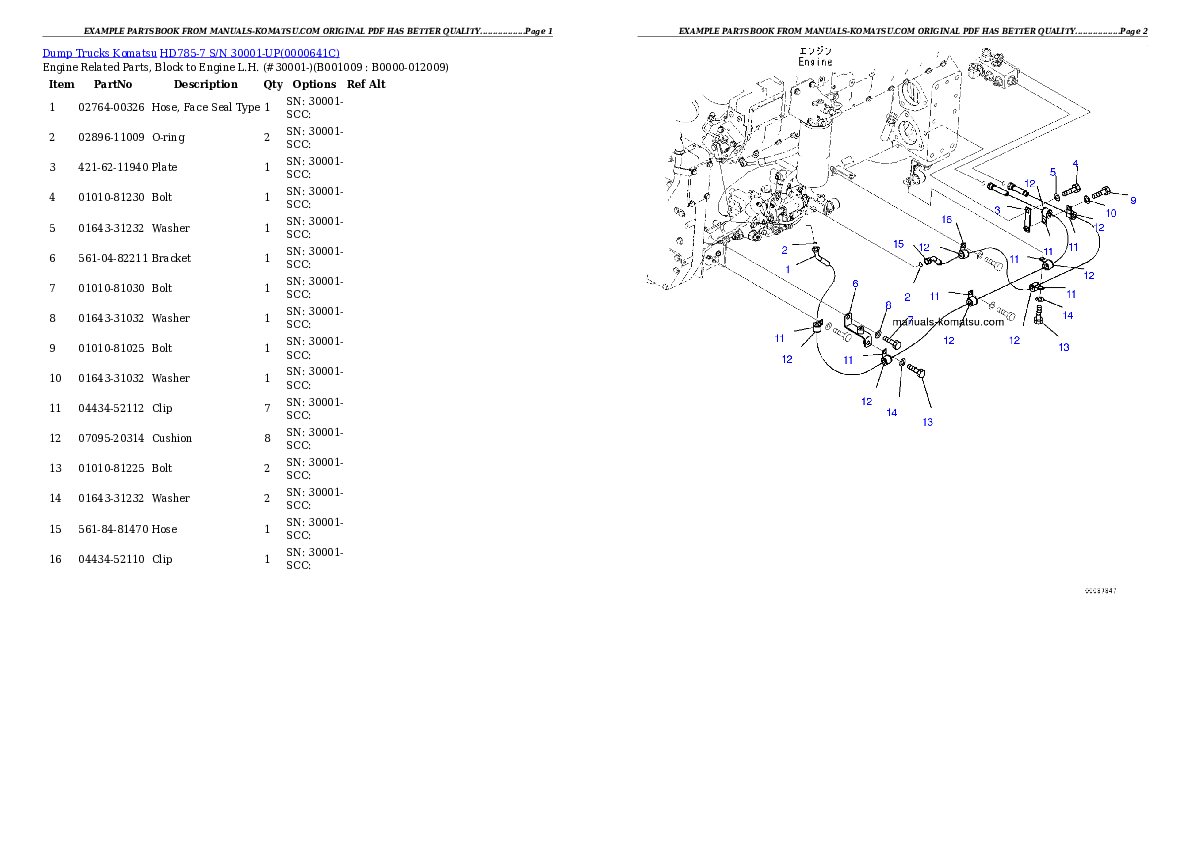 Protected: HD785-7 S/N 30001-UP (KAL Spec.) Partsbook