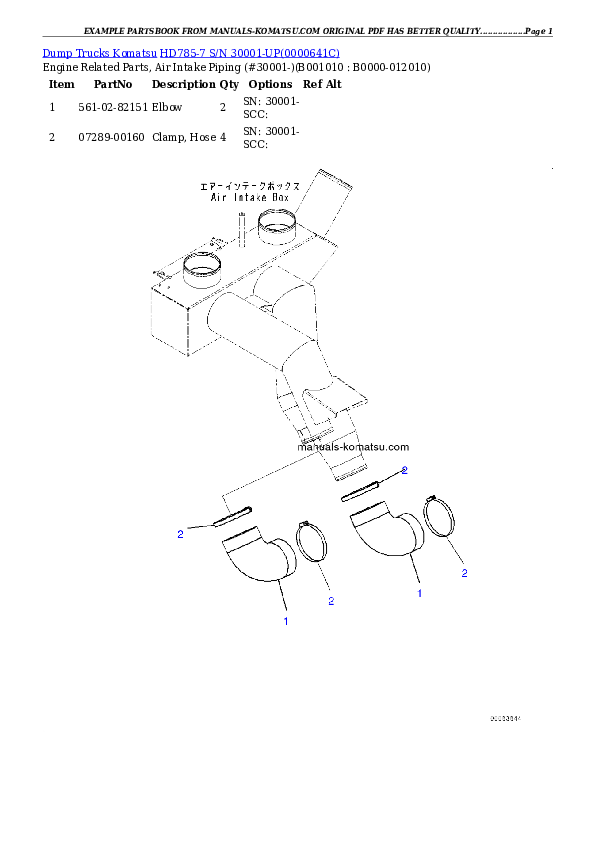 Protected: HD785-7 S/N 30001-UP (KAL Spec.) Partsbook
