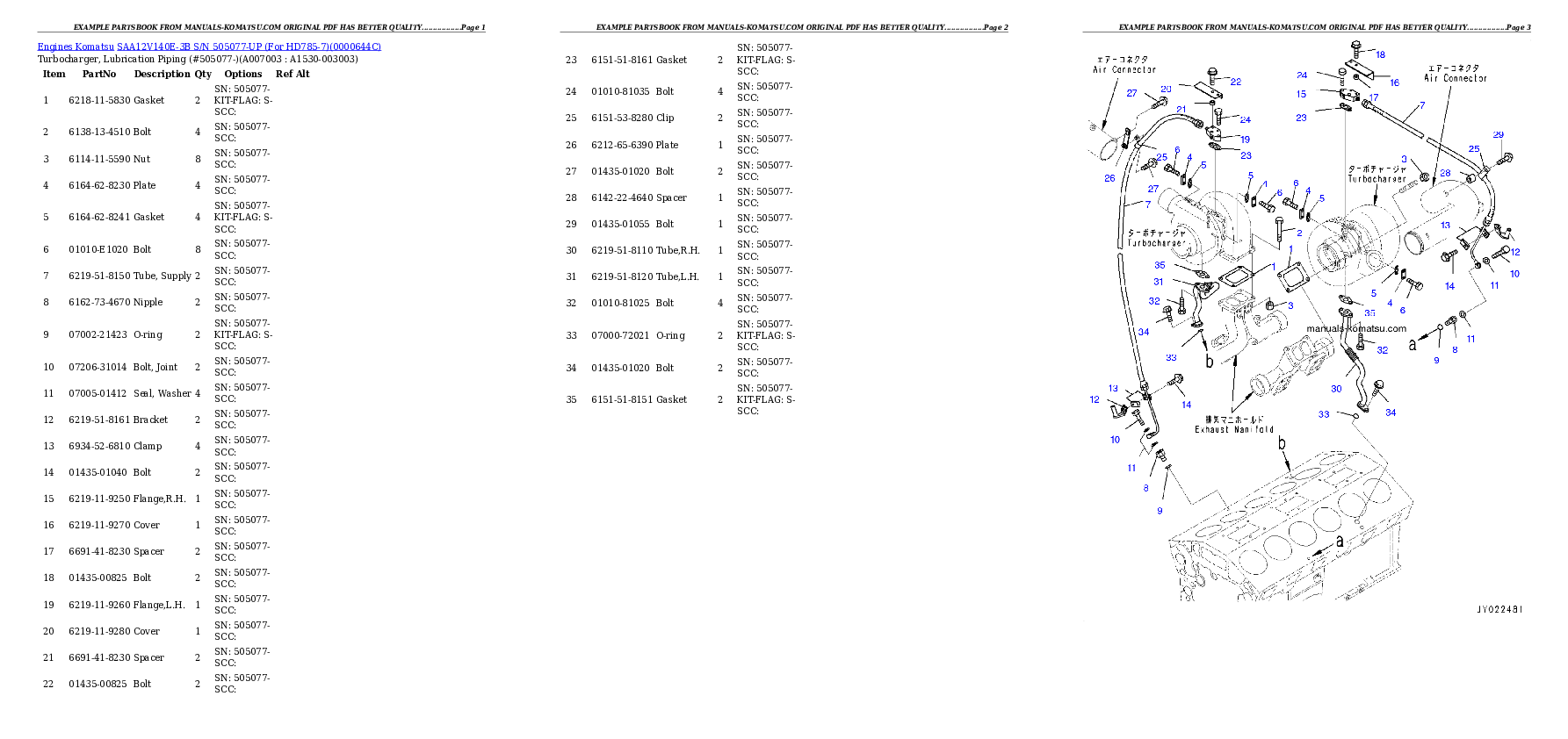 Protected: SAA12V140E-3B S/N 505077-UP (For HD785-7) Partsbook