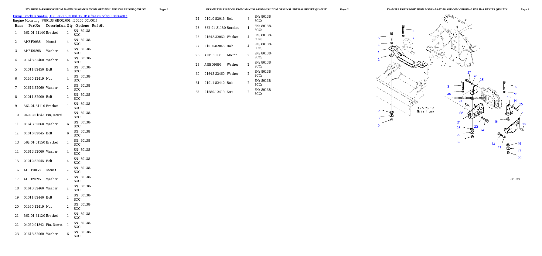 Protected: HD1500-7 S/N 80138-UP (Chassis only) Partsbook