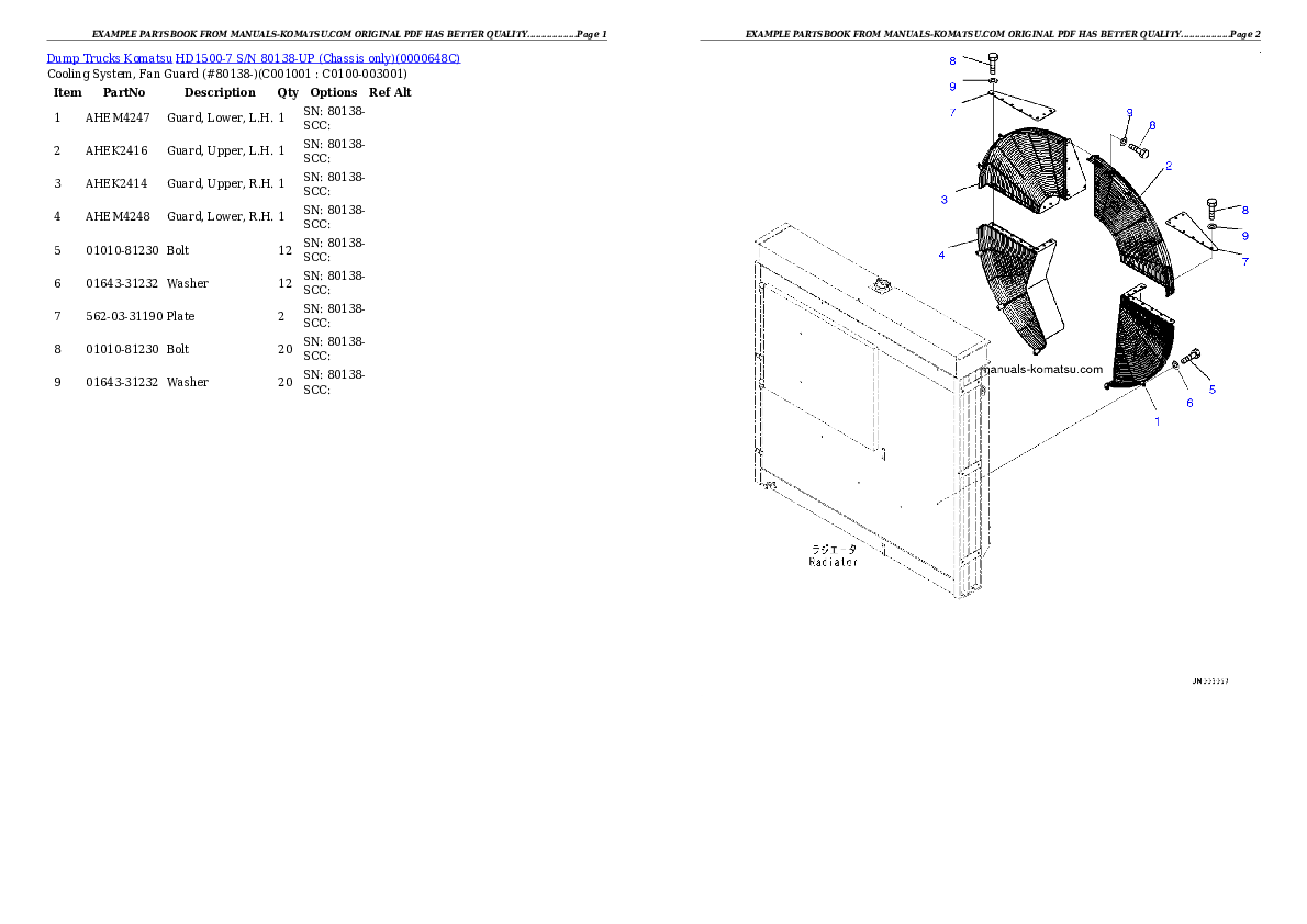 Protected: HD1500-7 S/N 80138-UP (Chassis only) Partsbook