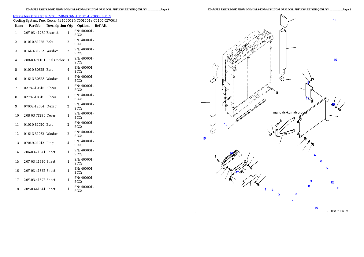 Protected: PC200LC-8M0 S/N 400001-UP Partsbook