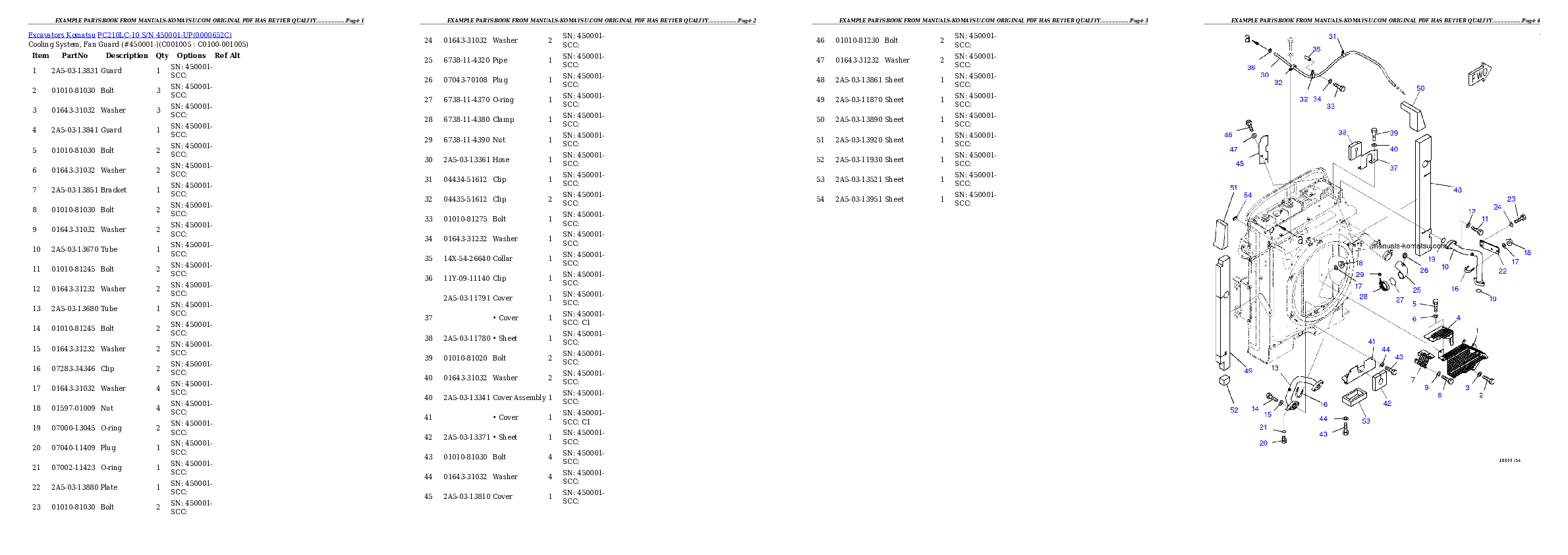 Protected: PC210LC-10 S/N 450001-UP Partsbook