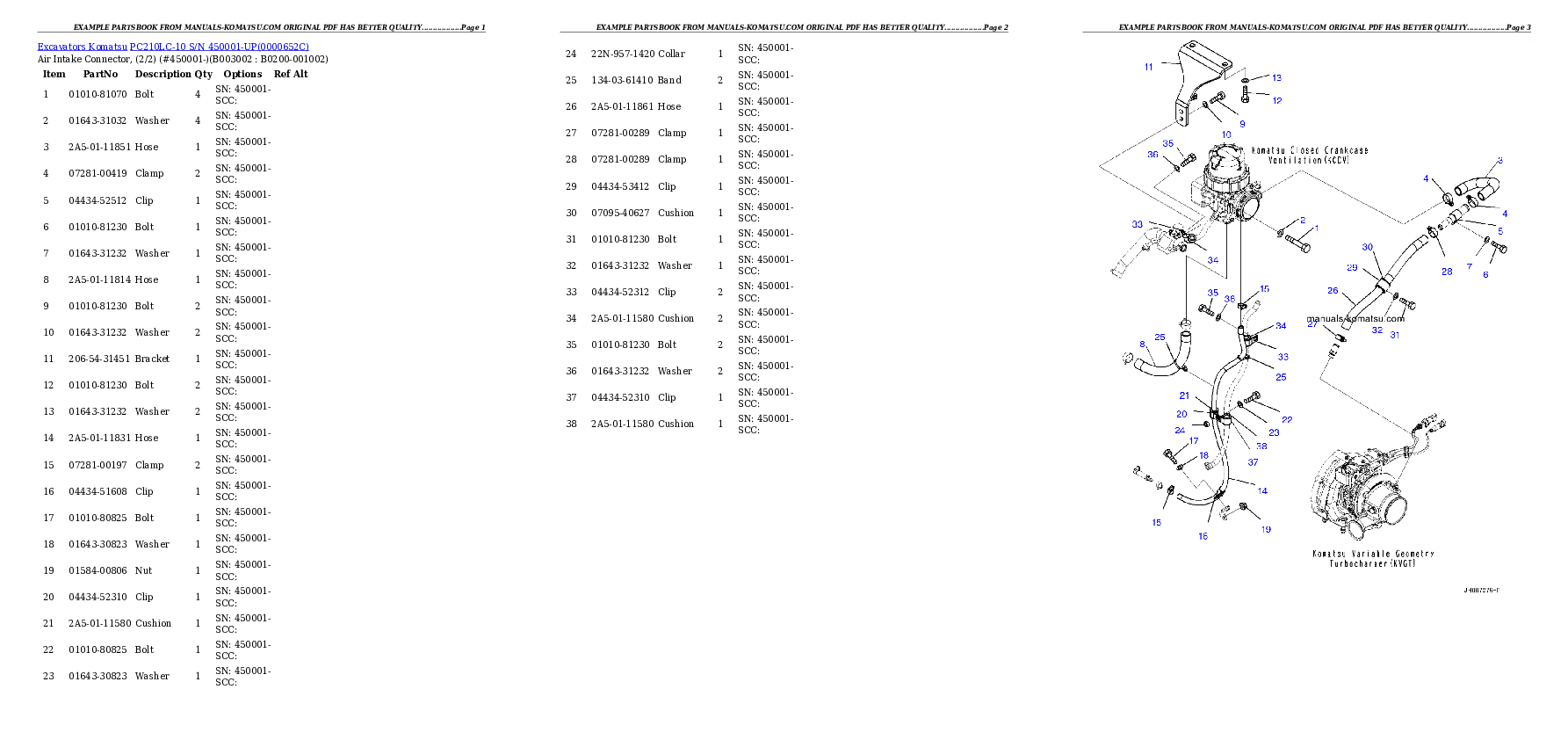 Protected: PC210LC-10 S/N 450001-UP Partsbook