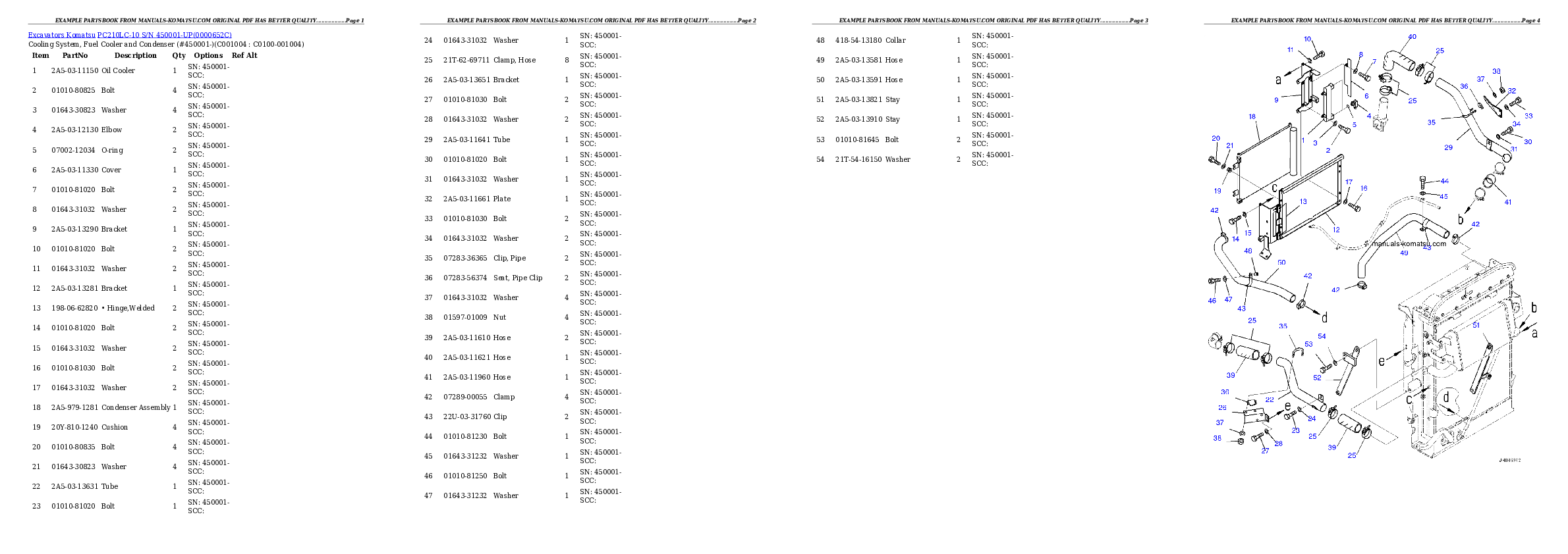 Protected: PC210LC-10 S/N 450001-UP Partsbook