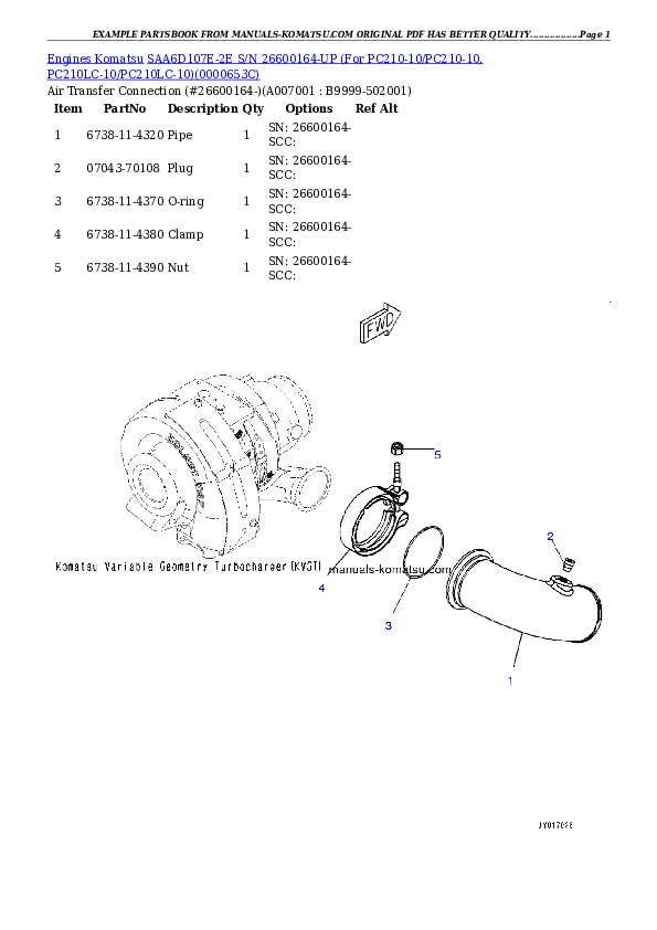 Protected: SAA6D107E-2E S/N 26600164-UP (For PC210I-10/PC210LC-10/PC210LCI-10) Partsbook