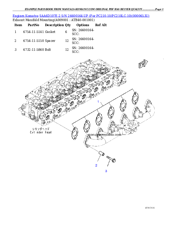 Protected: SAA6D107E-2 S/N 26600164-UP (For PC210-10/PC210LC-10) Partsbook