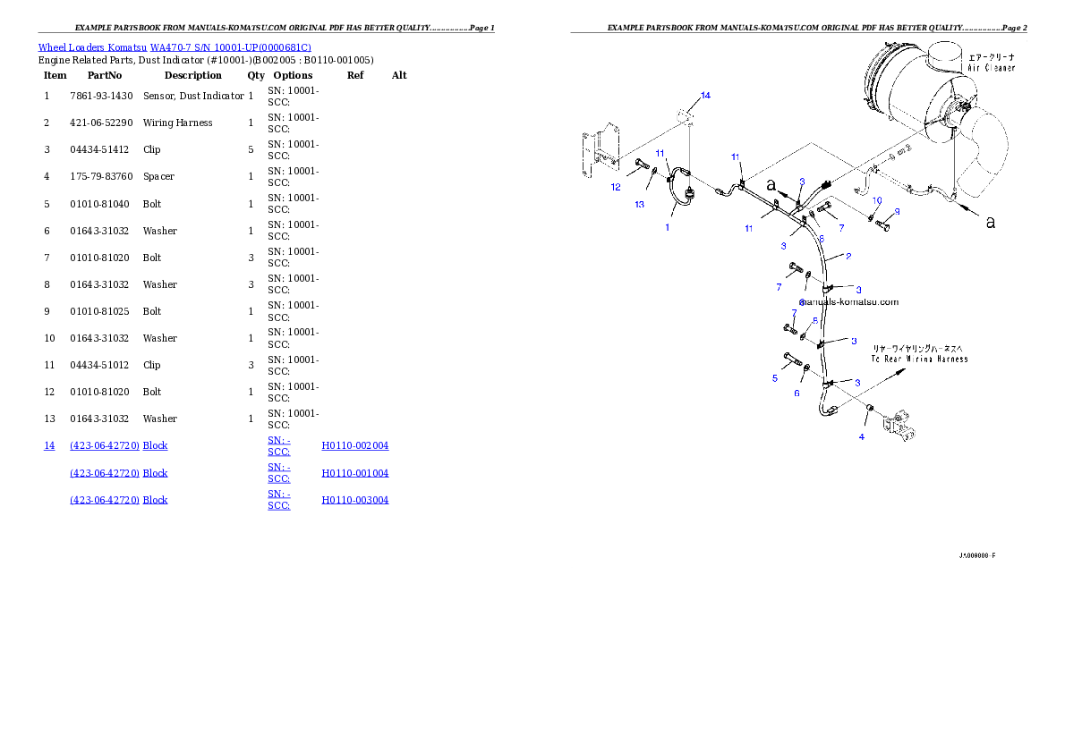 Protected: WA470-7 S/N 10001-UP Partsbook