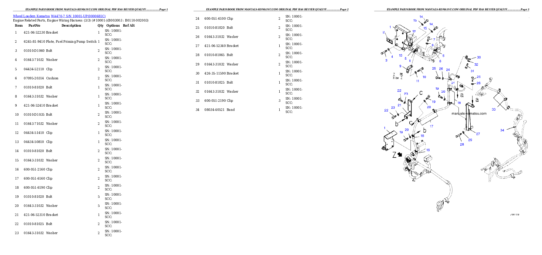 Protected: WA470-7 S/N 10001-UP Partsbook