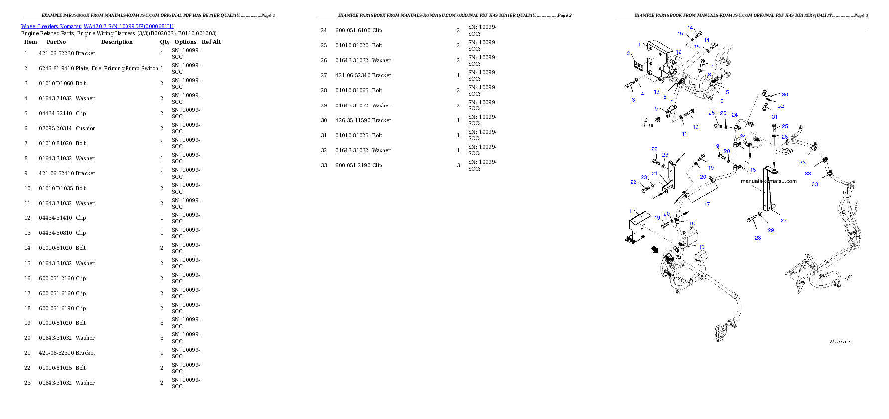 Protected: WA470-7 S/N 10099-UP Partsbook