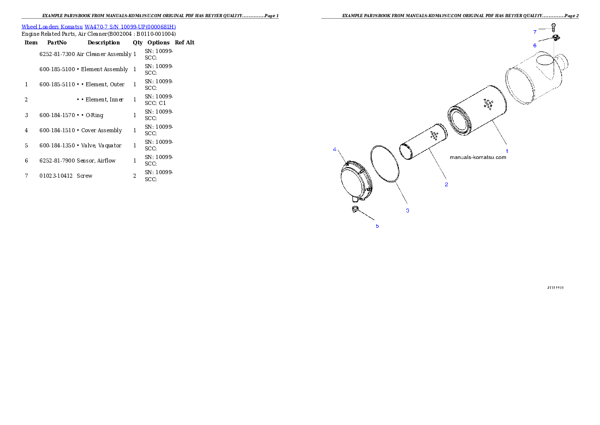 Protected: WA470-7 S/N 10099-UP Partsbook