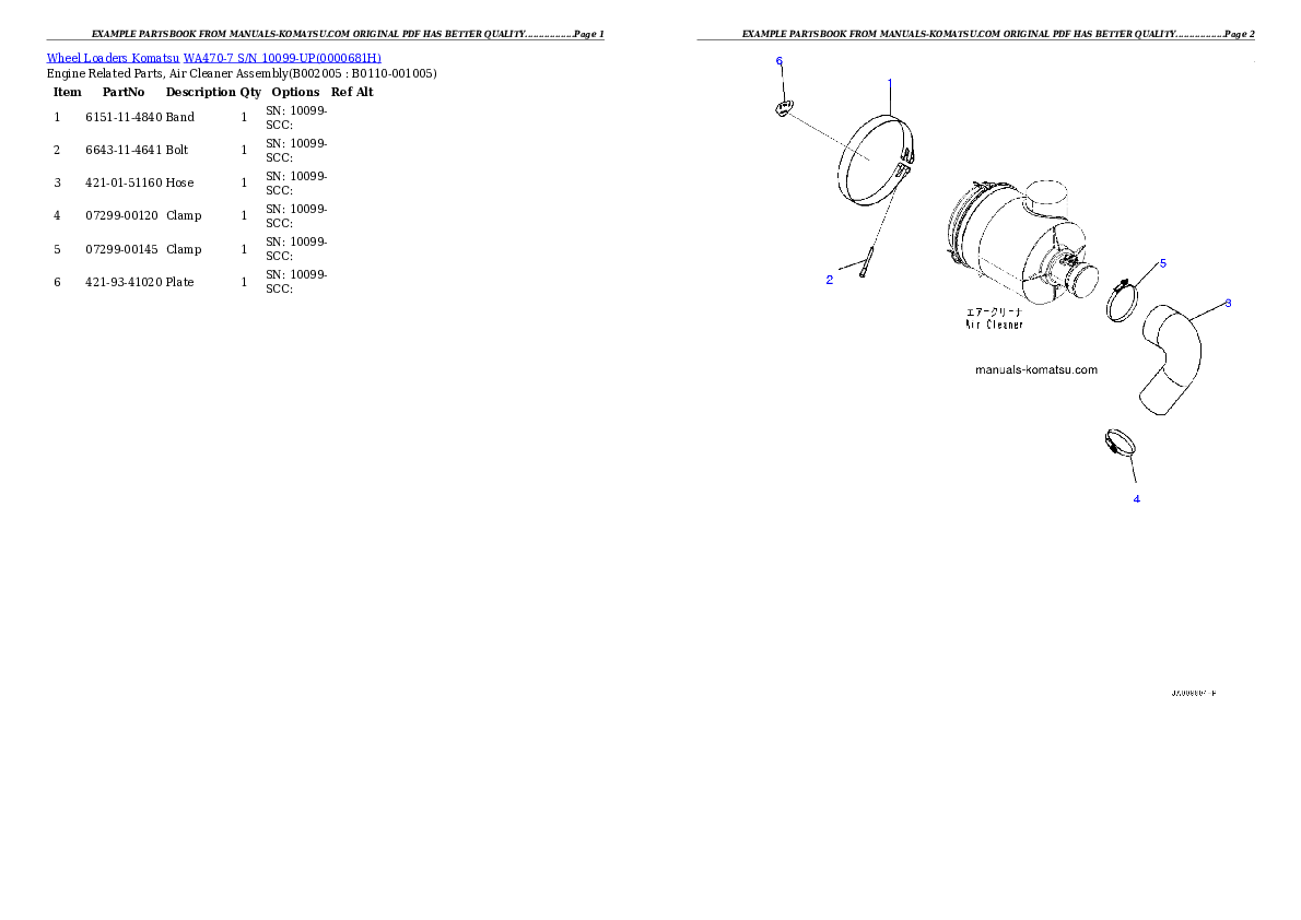 Protected: WA470-7 S/N 10099-UP Partsbook