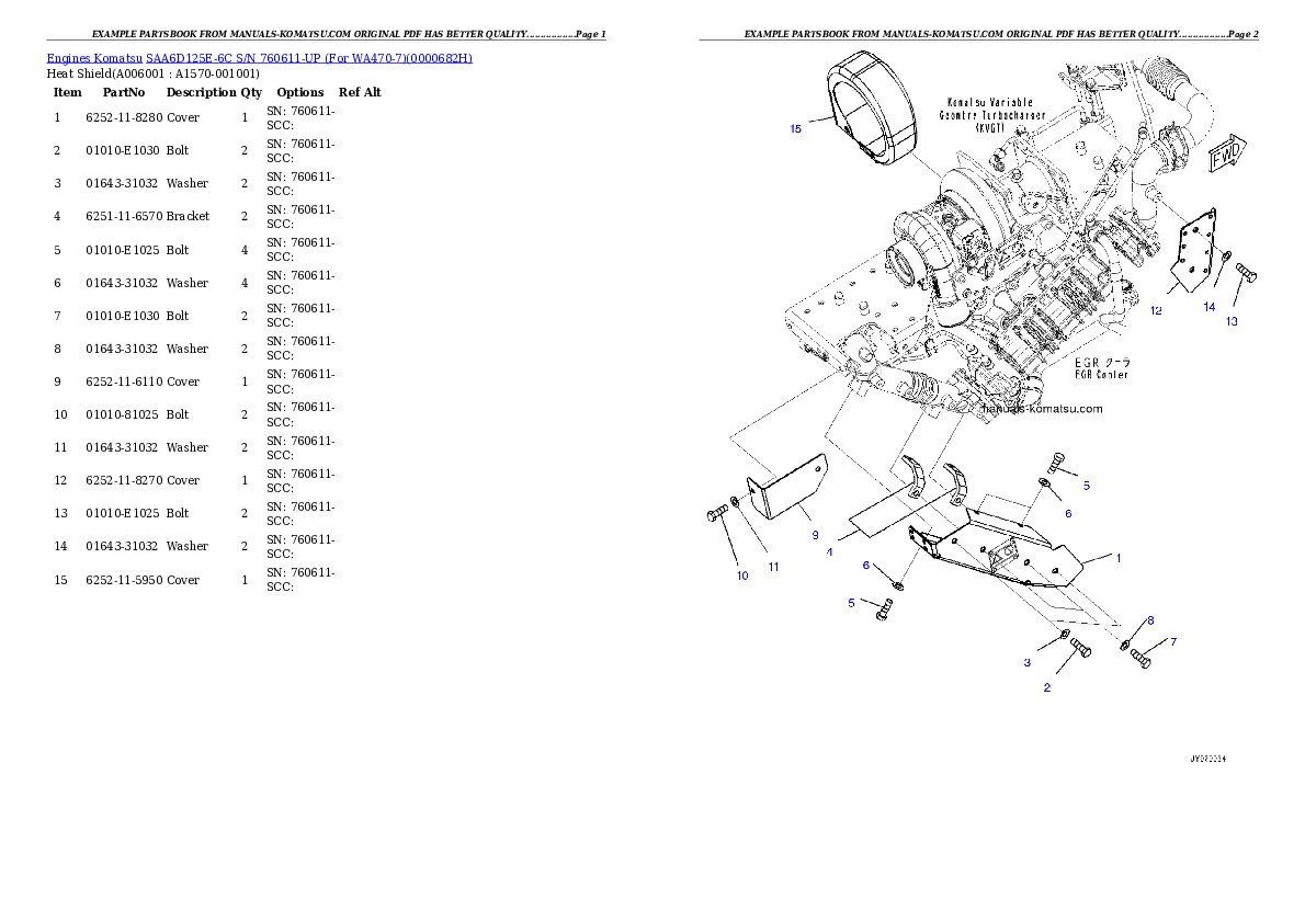 Protected: SAA6D125E-6C S/N 760611-UP (For WA470-7) Partsbook